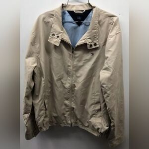 Tommy Hilfiger Harrington Zip Up Khaki Jacket Size XL Used Like New MSRP $65